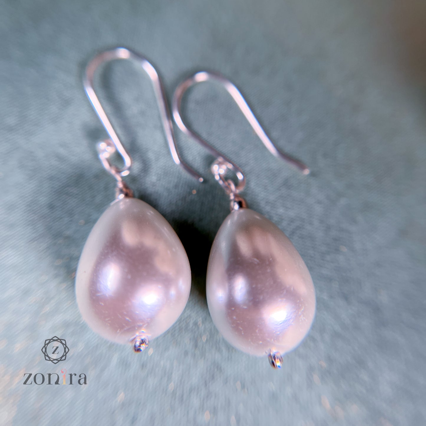 Boondein Silver Danglers - Drop Pearl