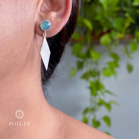 Sia Silver Earring - Blue Chalcy Bossy