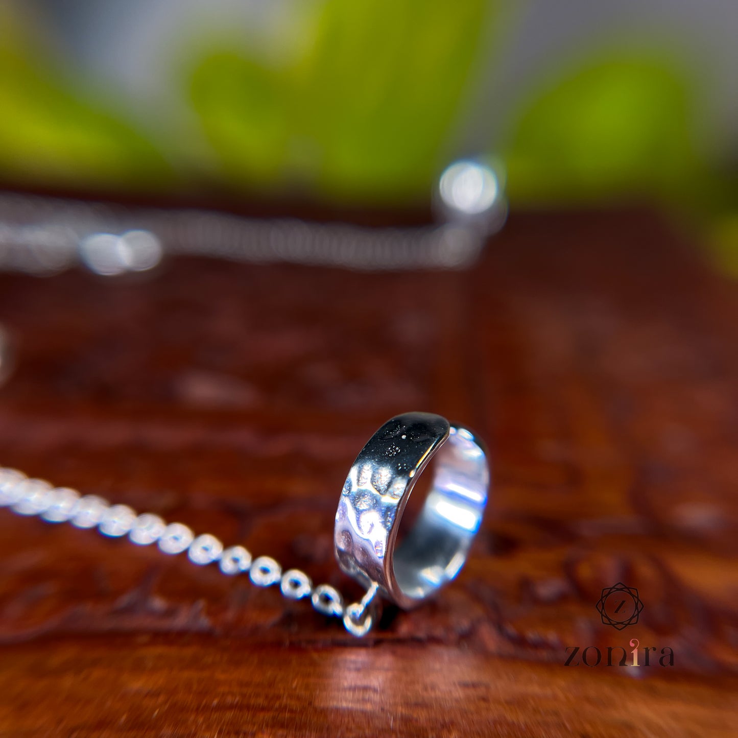 Chanderi Silver Earcuff Danglers - Rainbow Moonstone