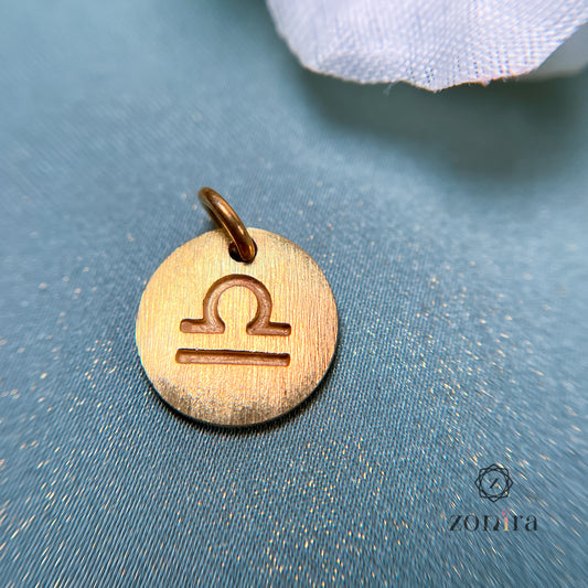 Zodiac 92.5 Silver Pendant - Libra Gold