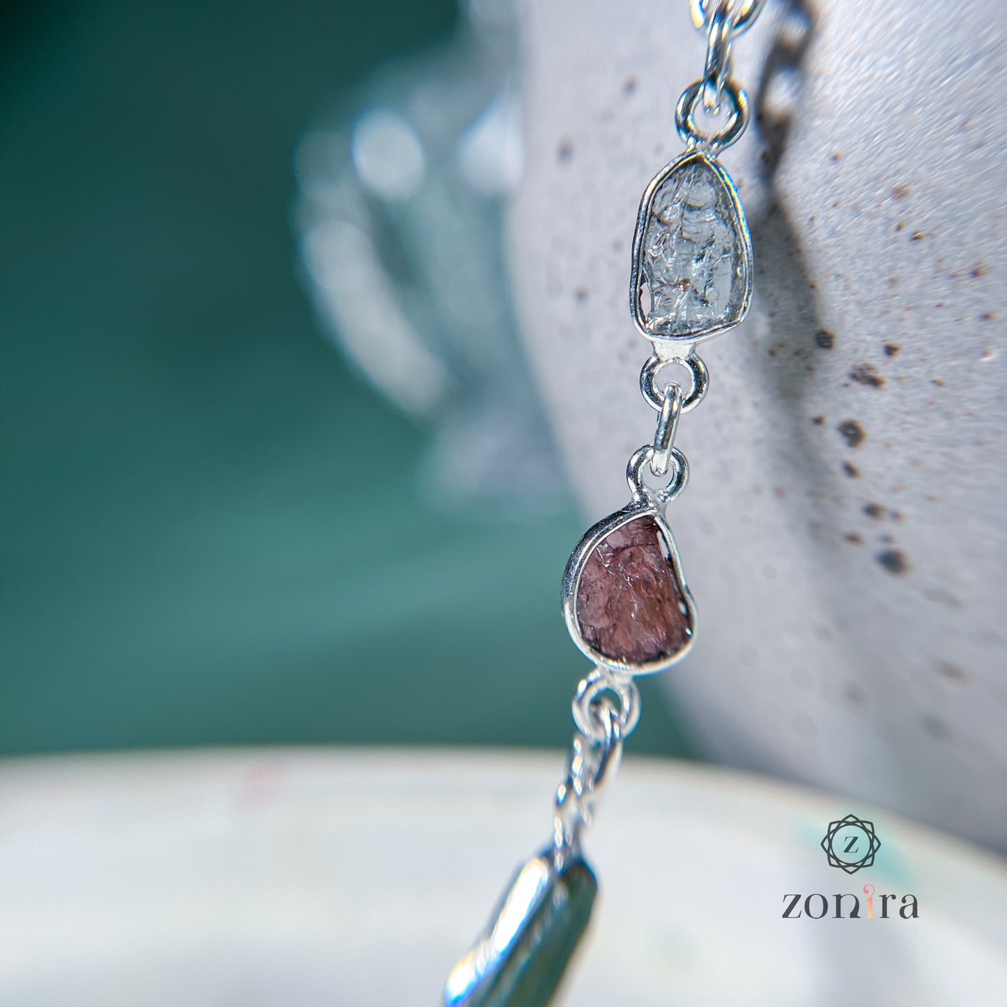 Ecstacy Silver Bracelet - Raw Assorted Tourmaline