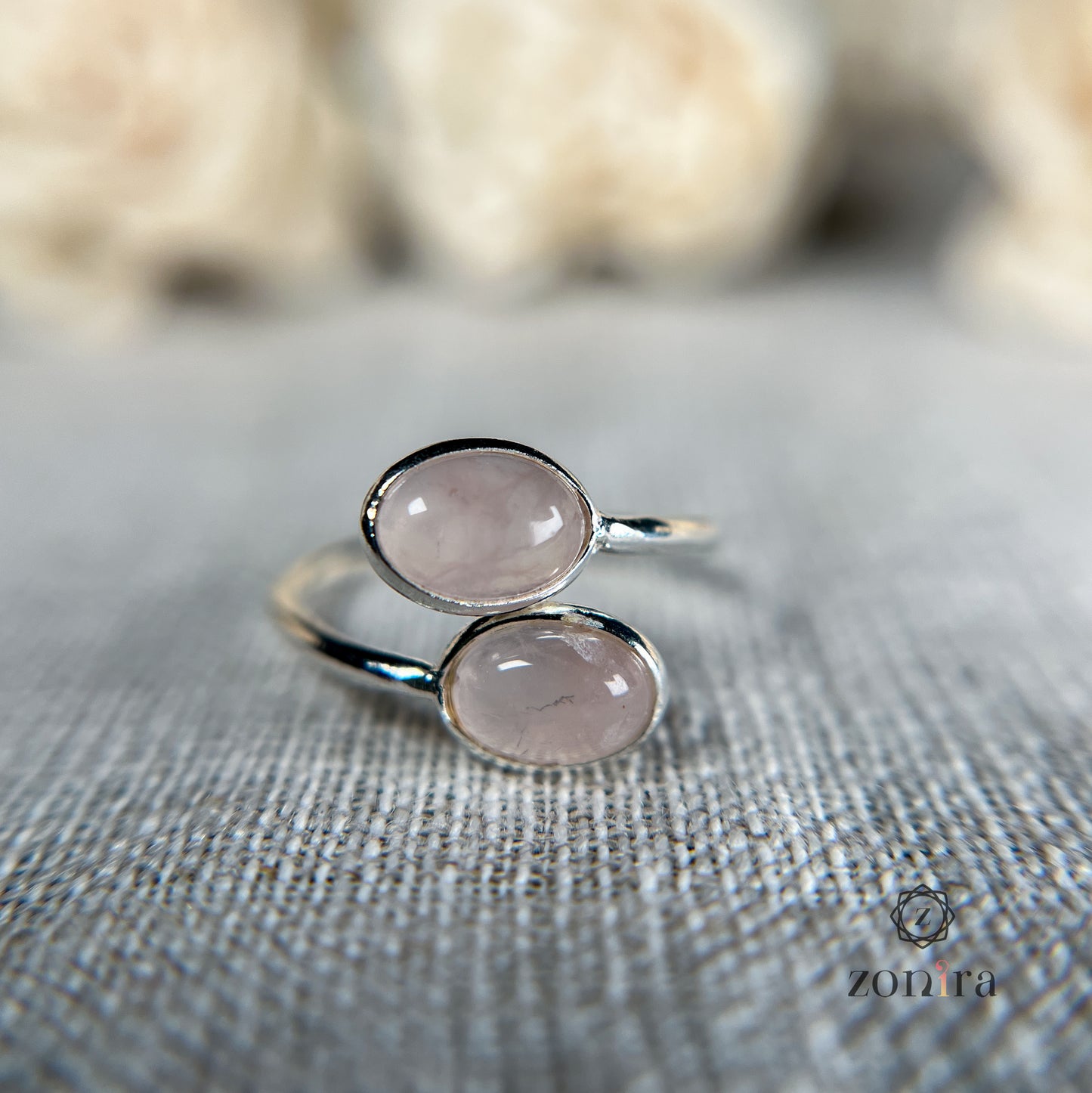 Abel Silver Ring - Rose Quartz