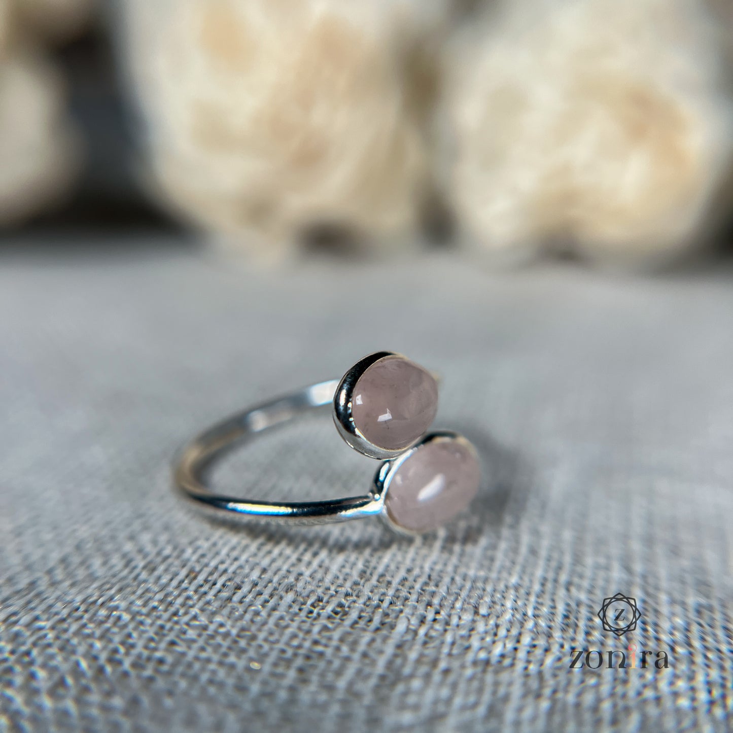 Abel Silver Ring - Rose Quartz