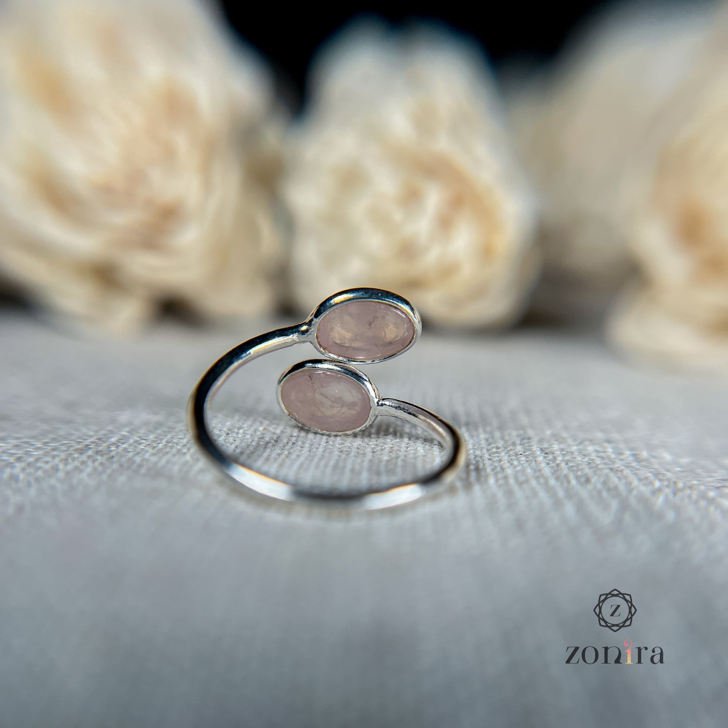 Abel Silver Ring - Rose Quartz