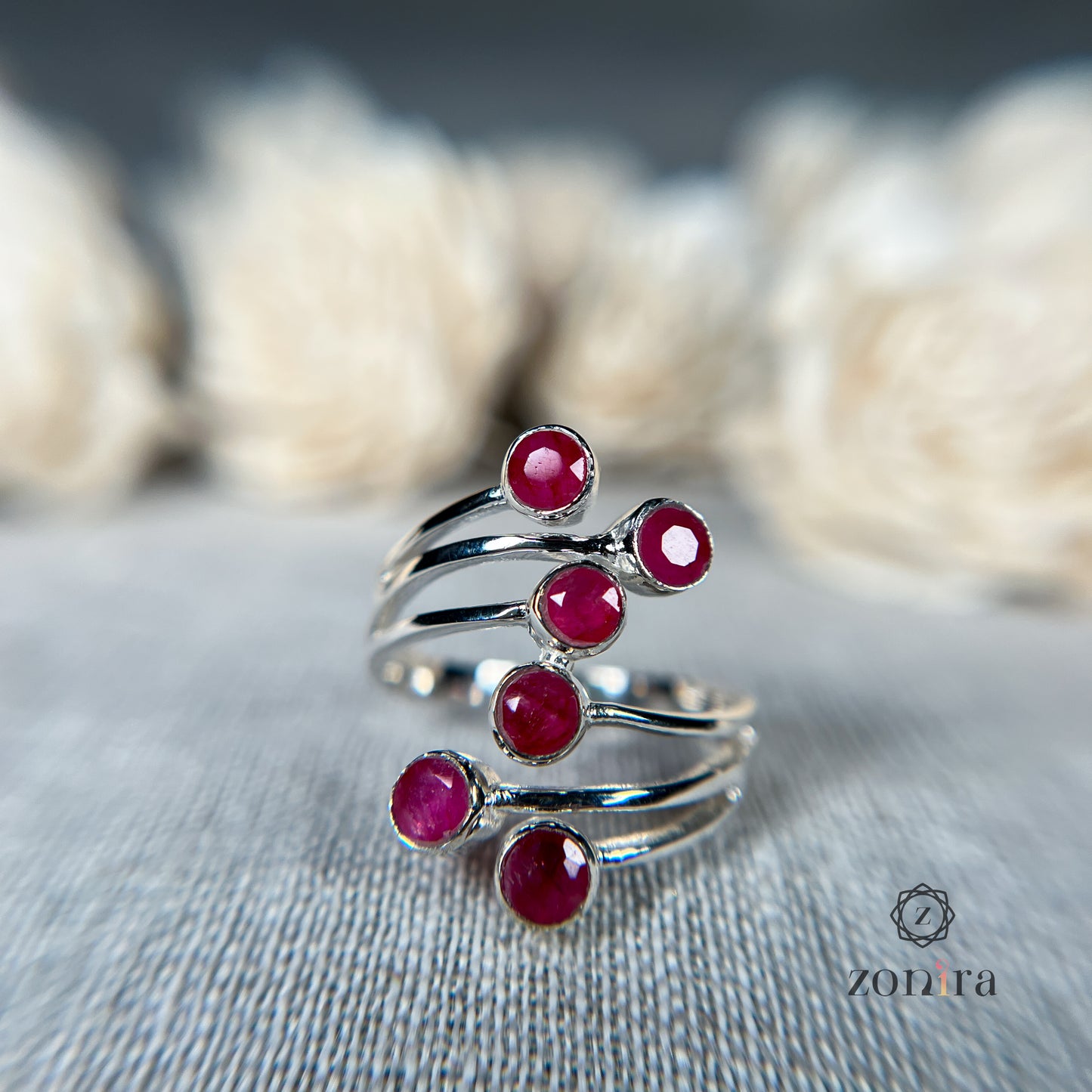 Meera Silver Ring - Ropada Ruby