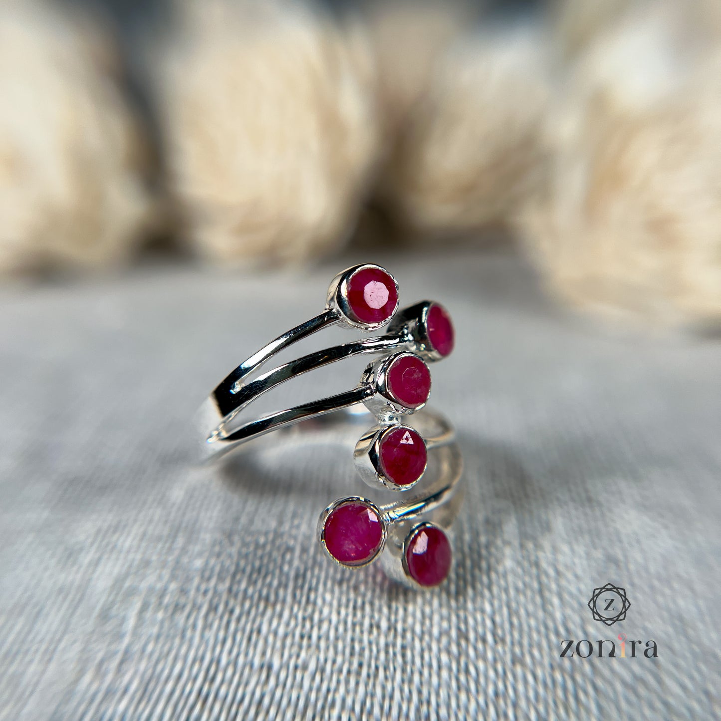 Meera Silver Ring - Ropada Ruby