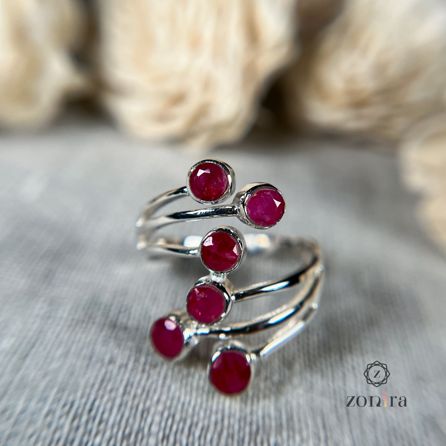 Meera Silver Ring - Ropada Ruby