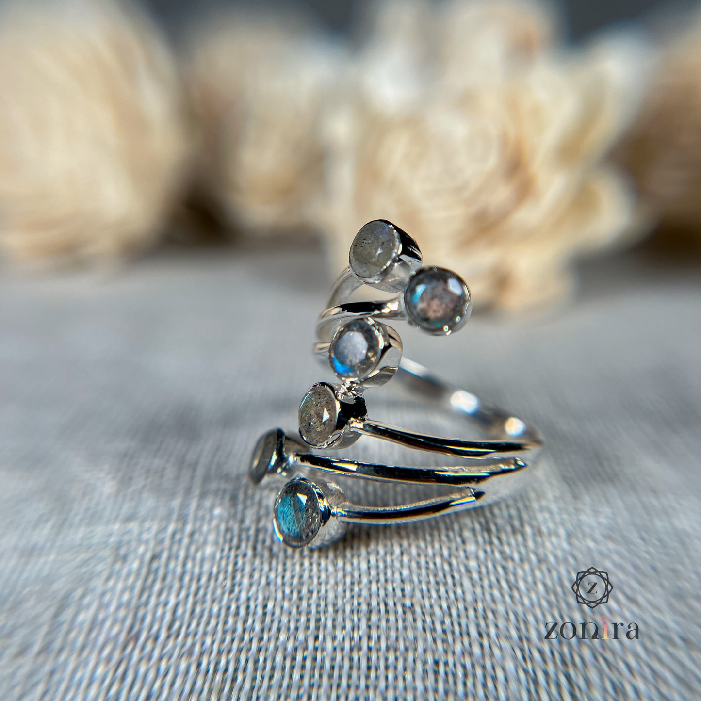 Meera Silver Ring - Labradorite