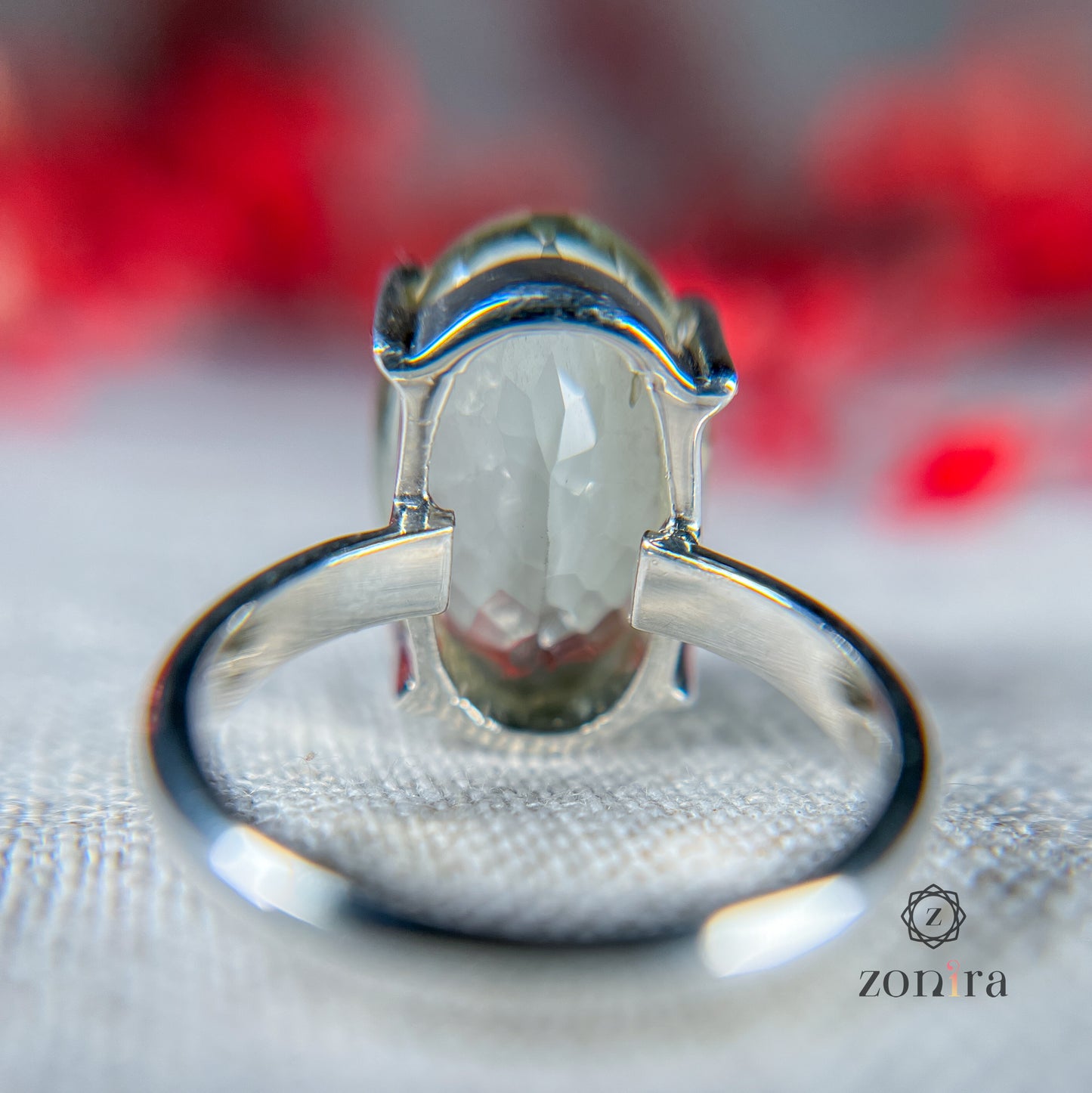 Tia Silver Ring - Green Amethyst