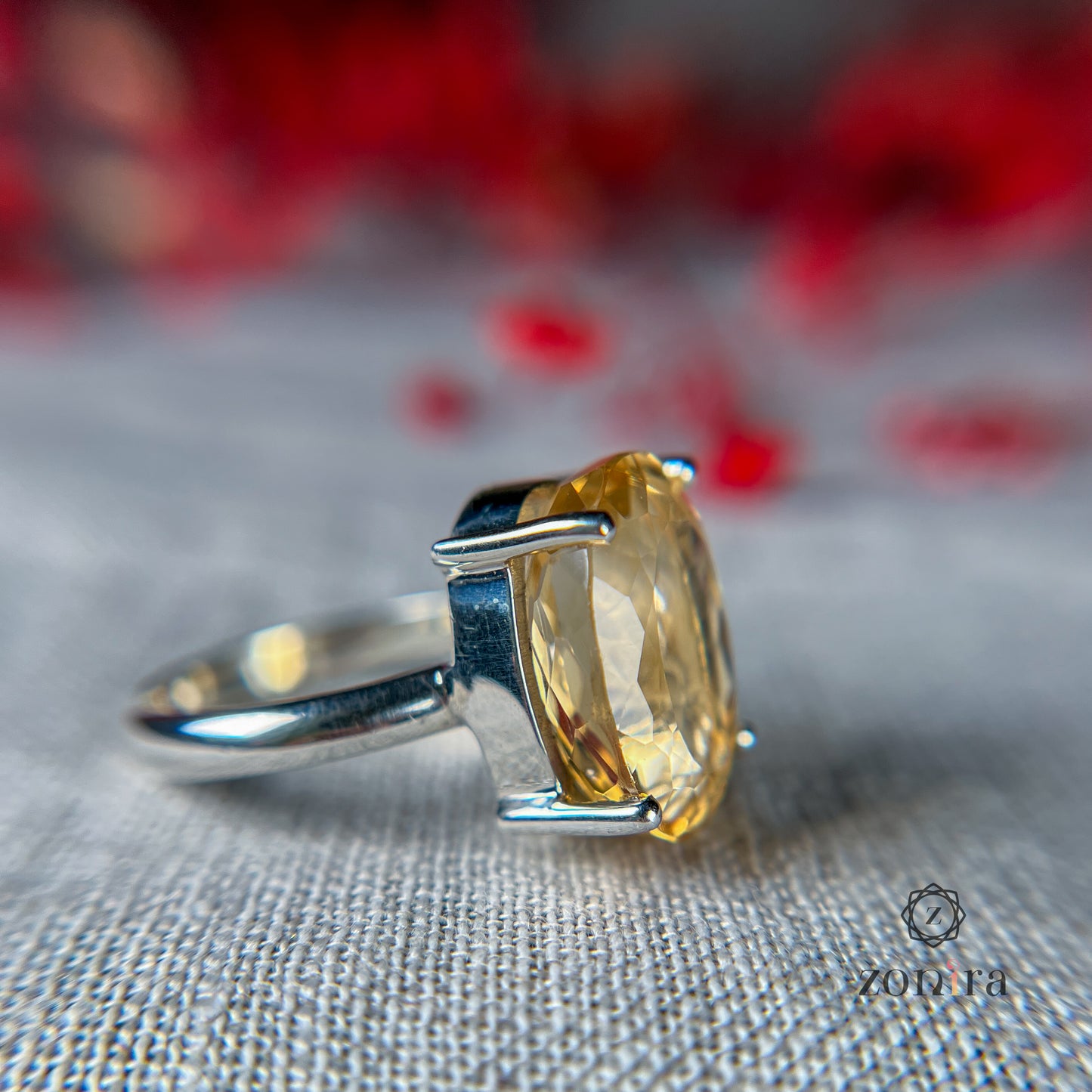 Tia Silver Ring - Citrine