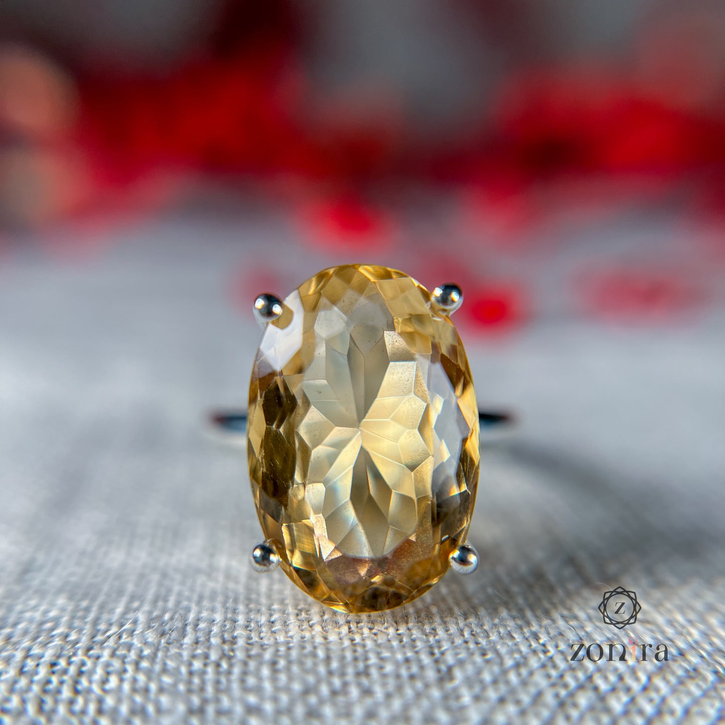 Tia Silver Ring - Citrine