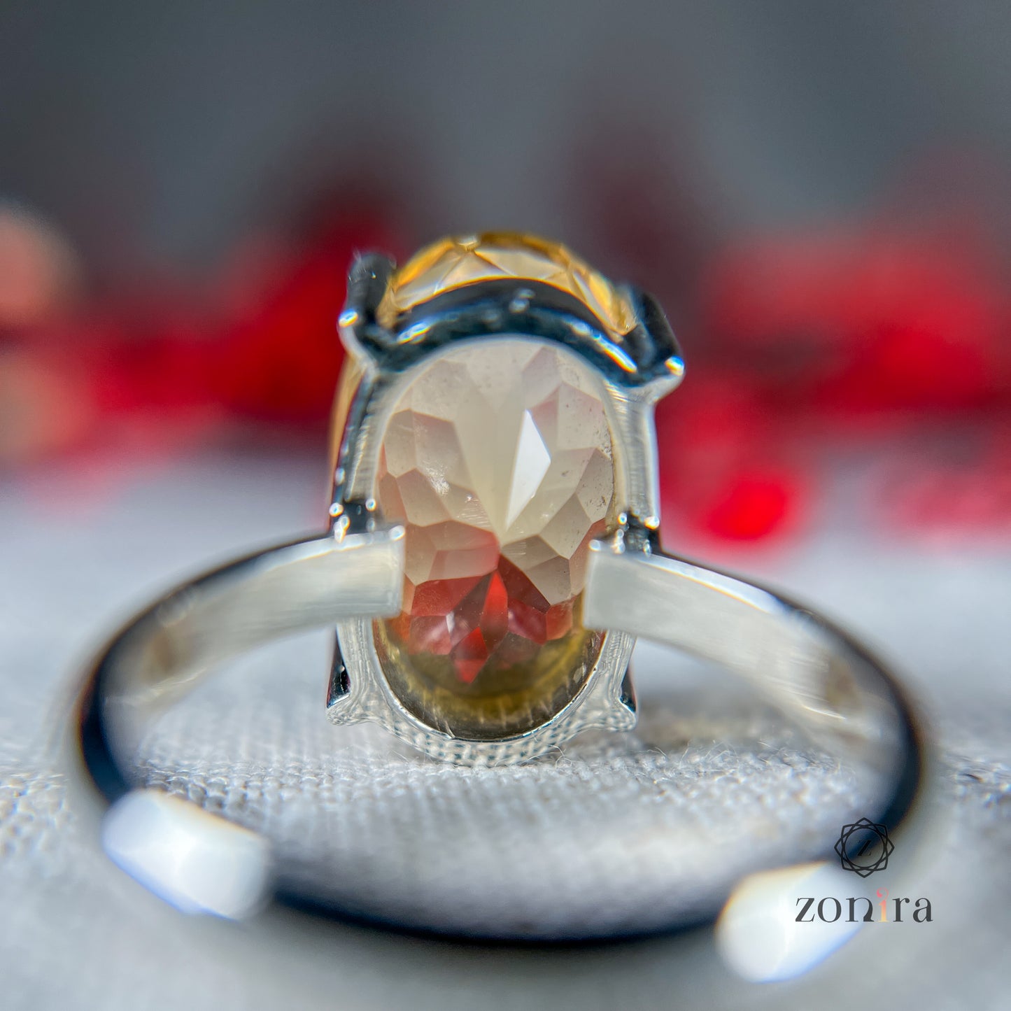 Tia Silver Ring - Citrine