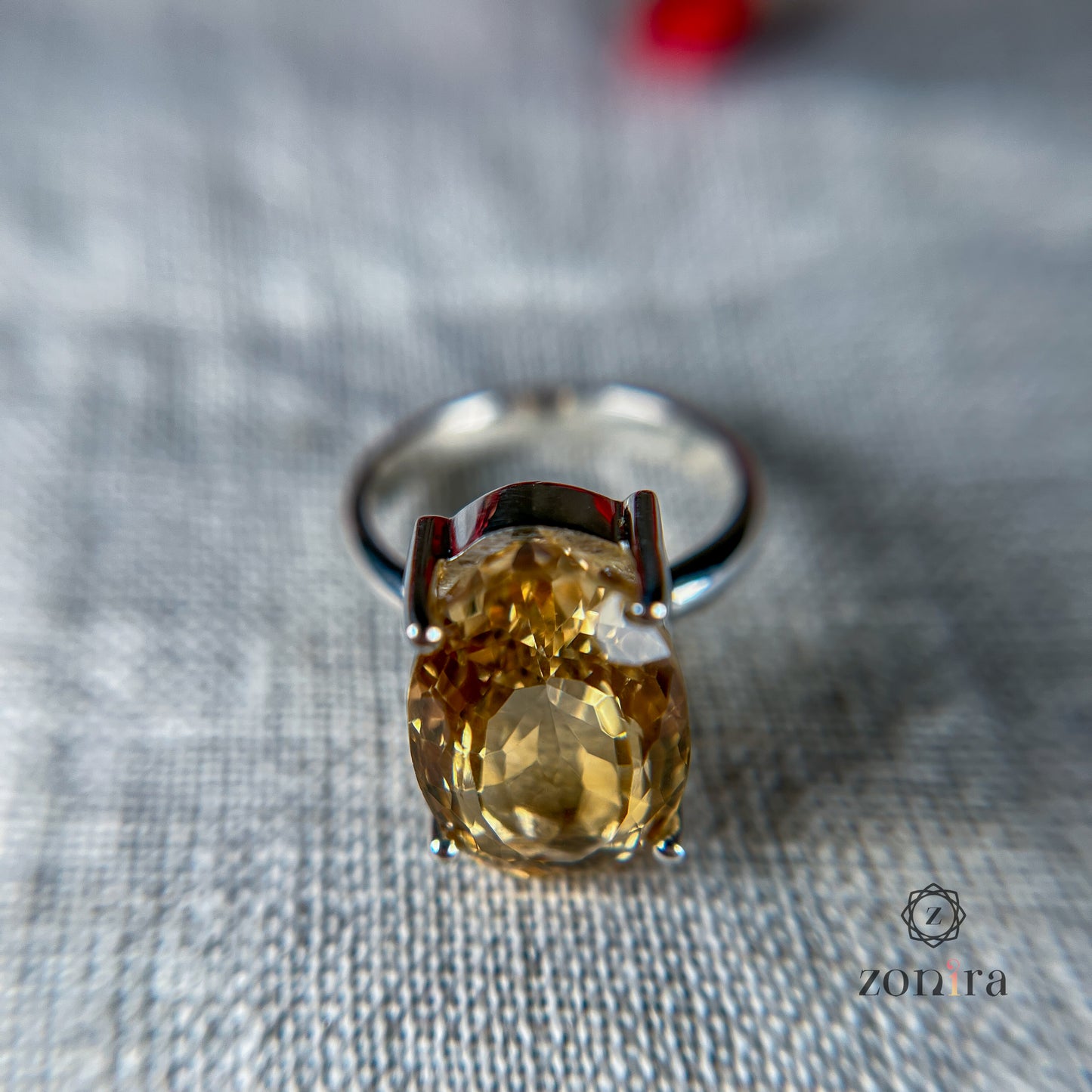 Tia Silver Ring - Citrine