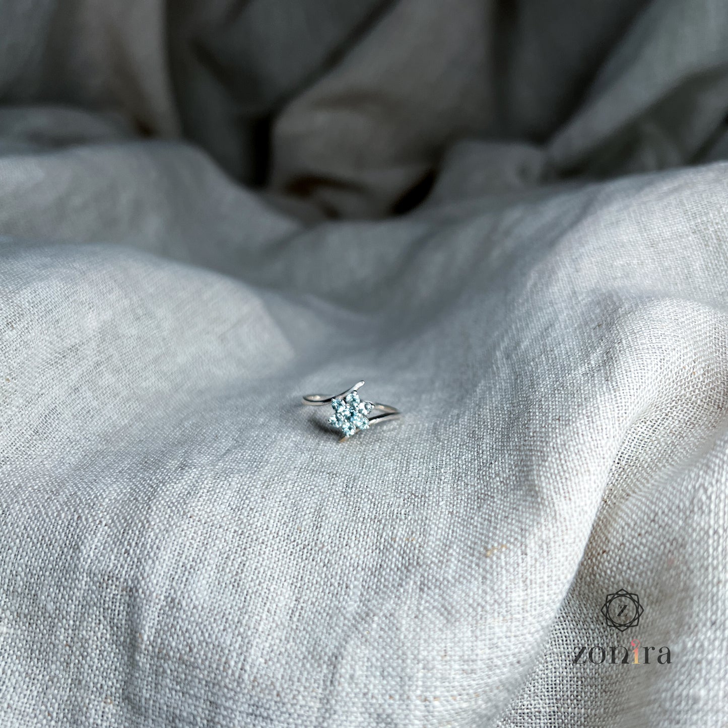 Iris Silver Ring - Blue Topaz