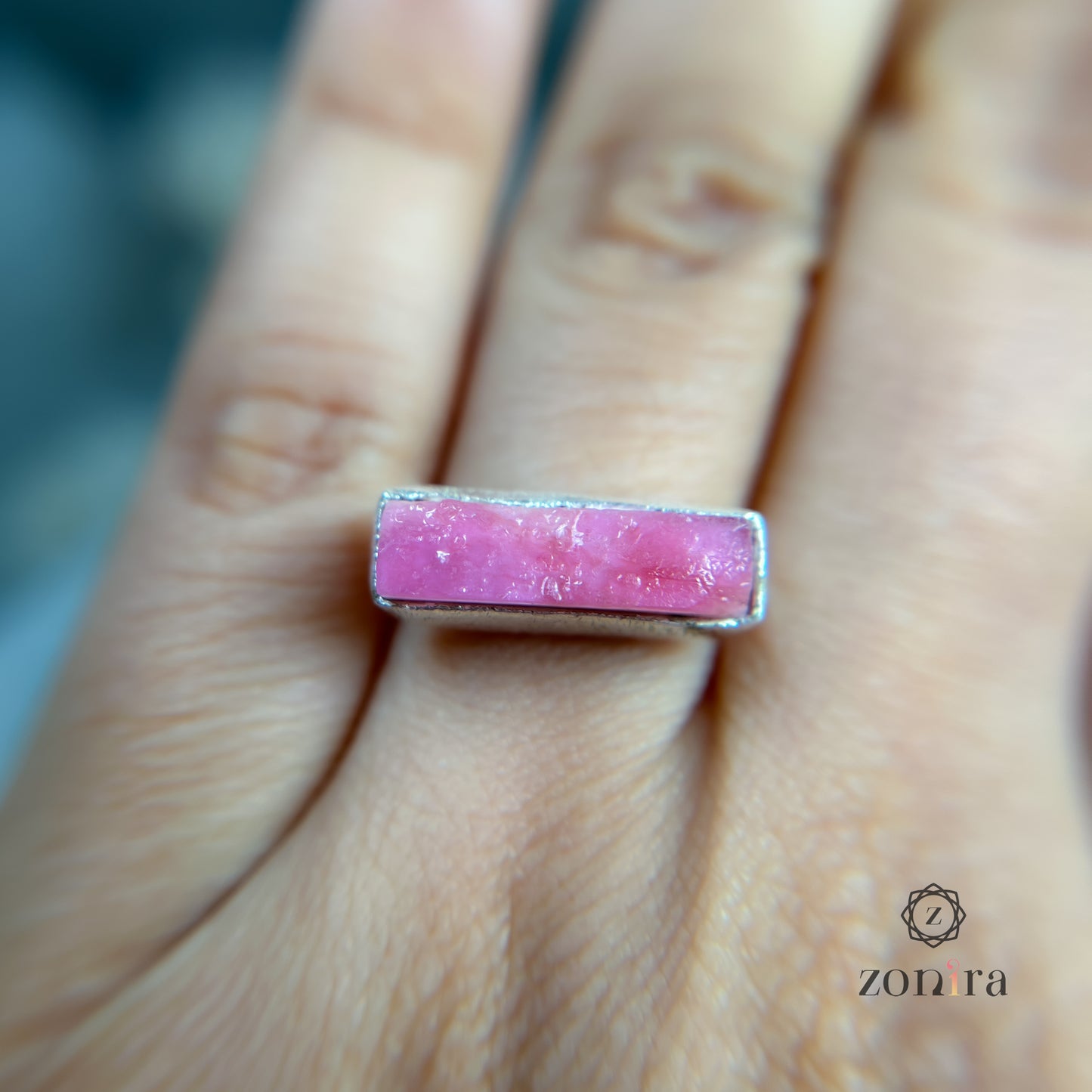 Zuri Silver Ring - Raw Ruby