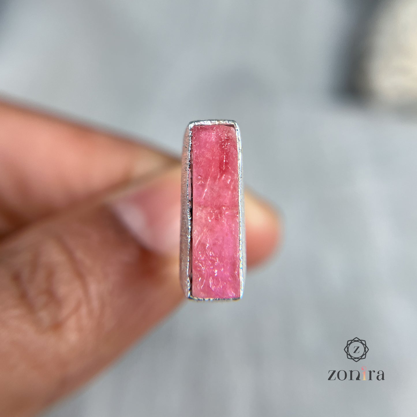 Zuri Silver Ring - Raw Ruby