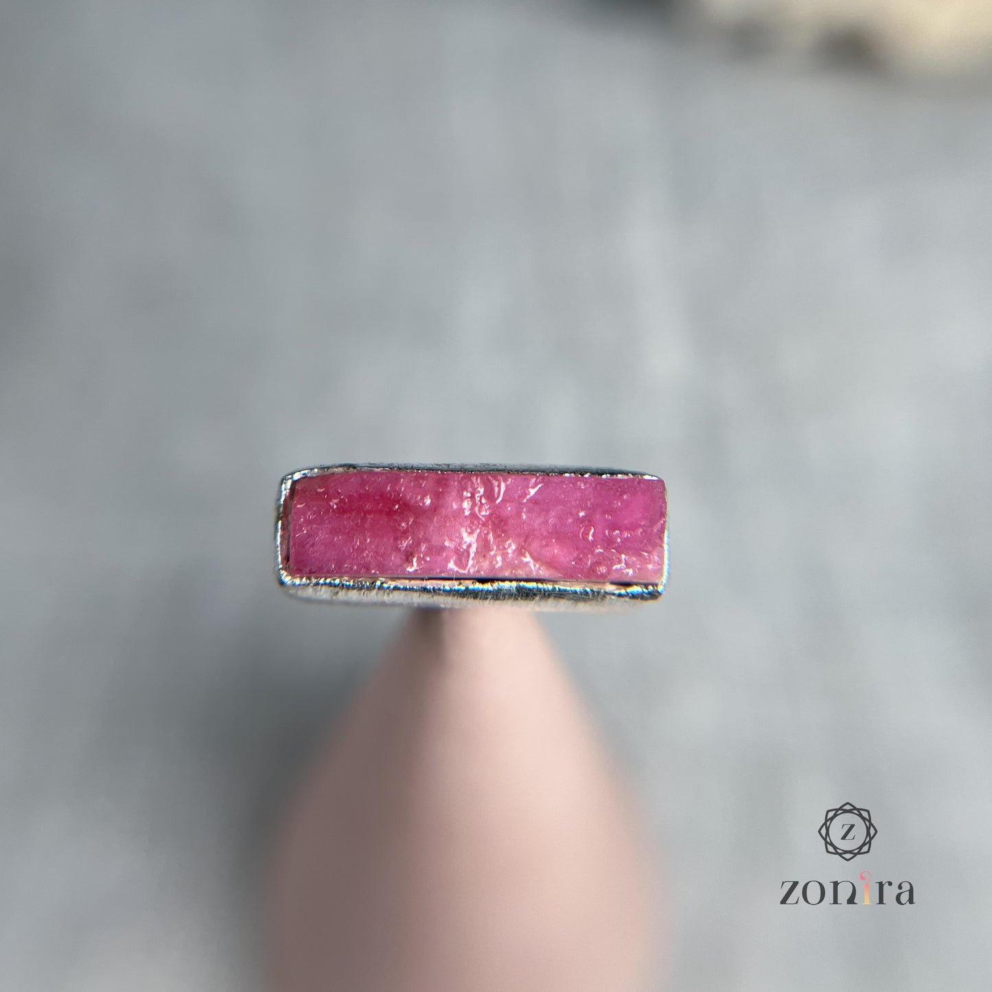 Zuri Silver Ring - Raw Ruby