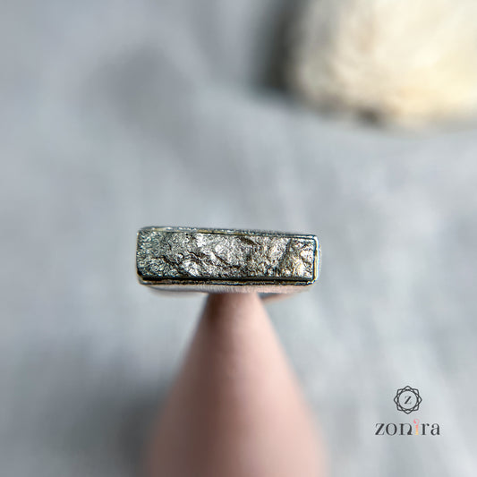 Zuri Silver Ring - Raw Pyrite