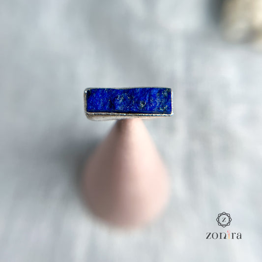 Zuri Silver Ring - Raw Lapis Lazuli