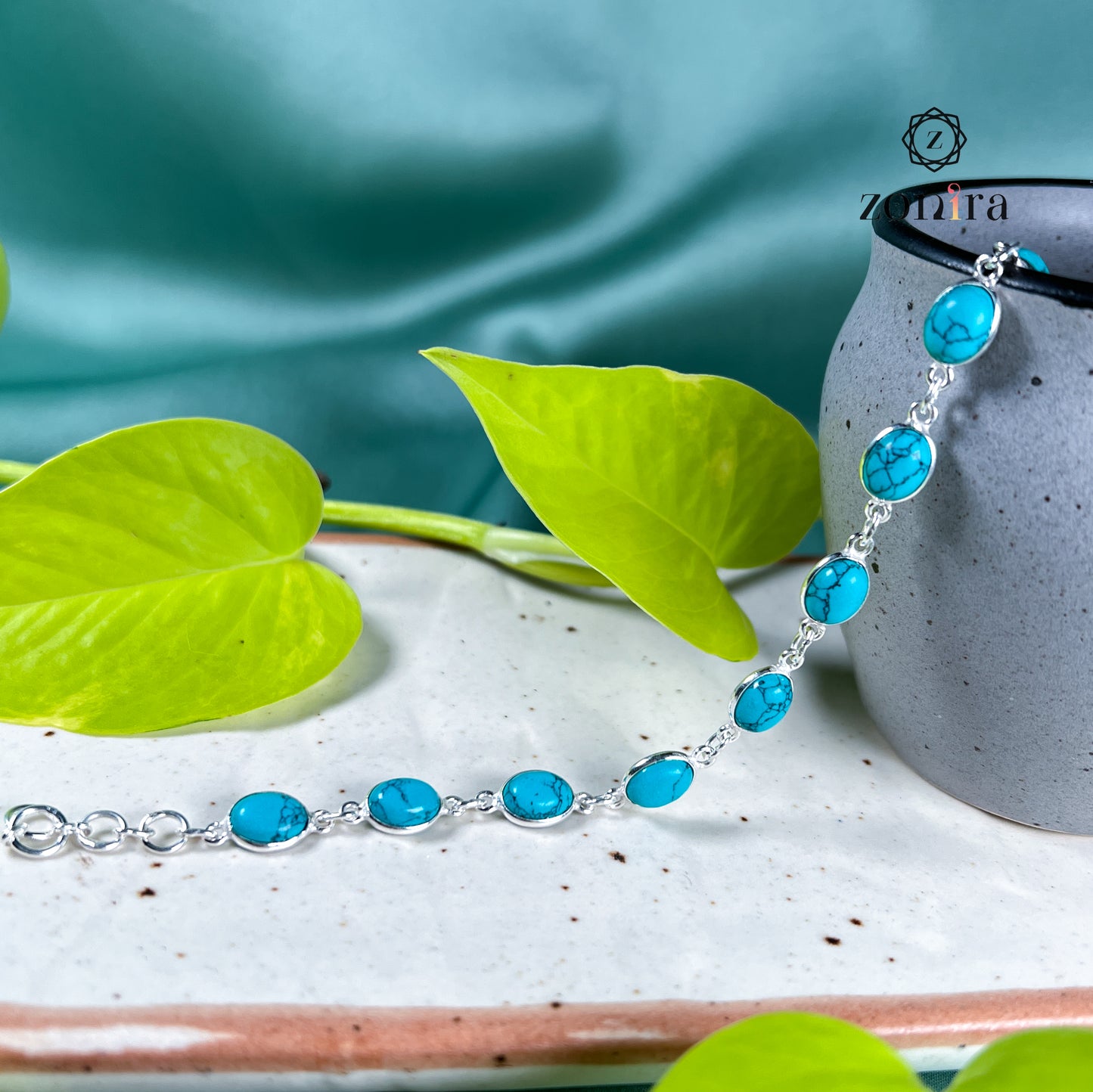 Angrai Silver Bracelet - Turquoise