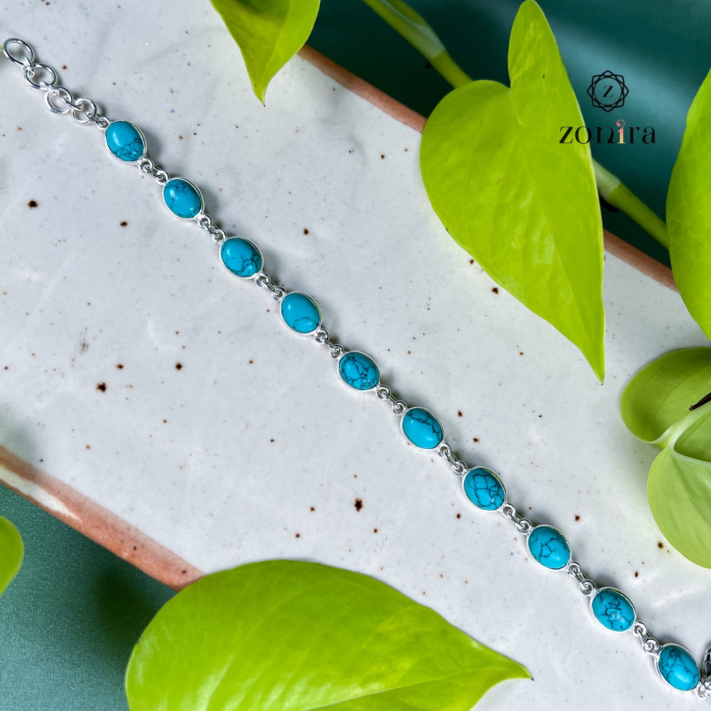 Angrai Silver Bracelet - Turquoise