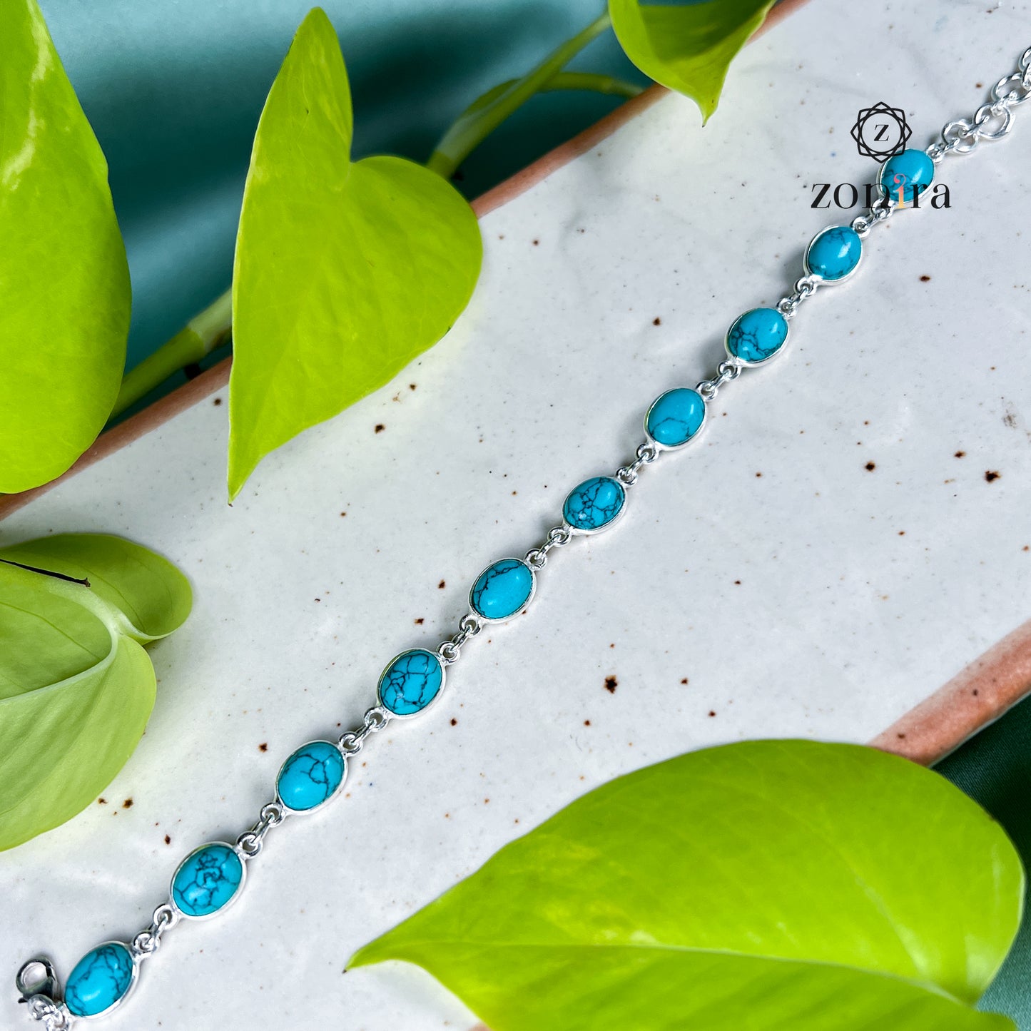 Angrai Silver Bracelet - Turquoise