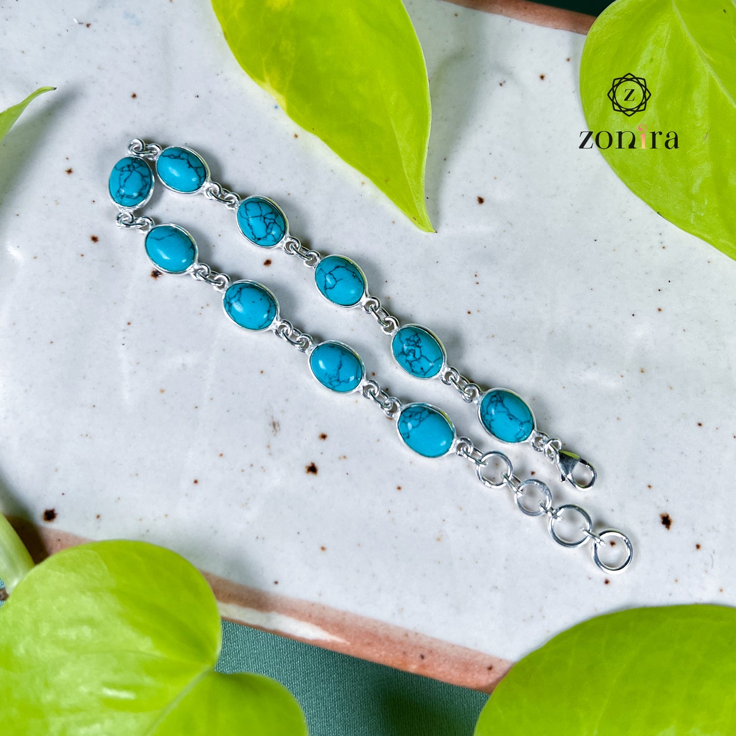 Angrai Silver Bracelet - Turquoise