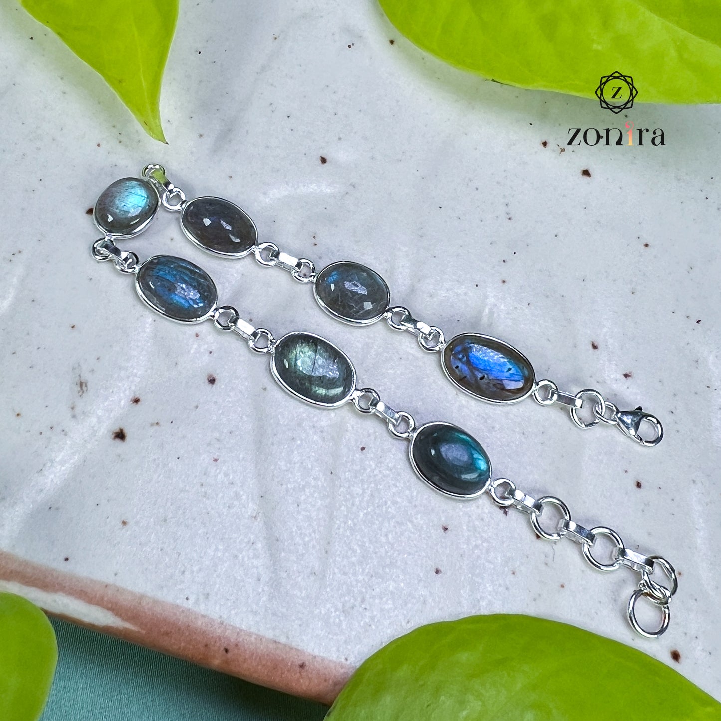 Angrai Silver Bracelet - Labradorite