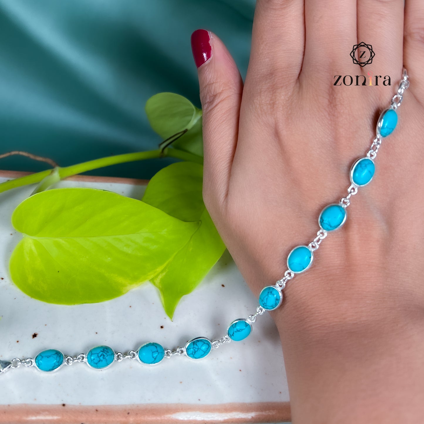 Angrai Silver Bracelet - Turquoise