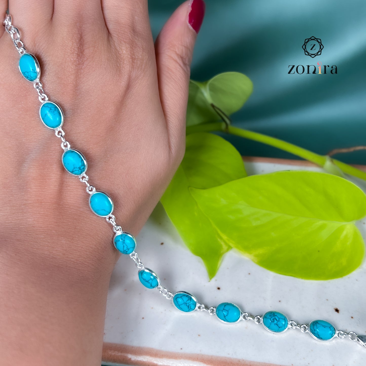 Angrai Silver Bracelet - Turquoise