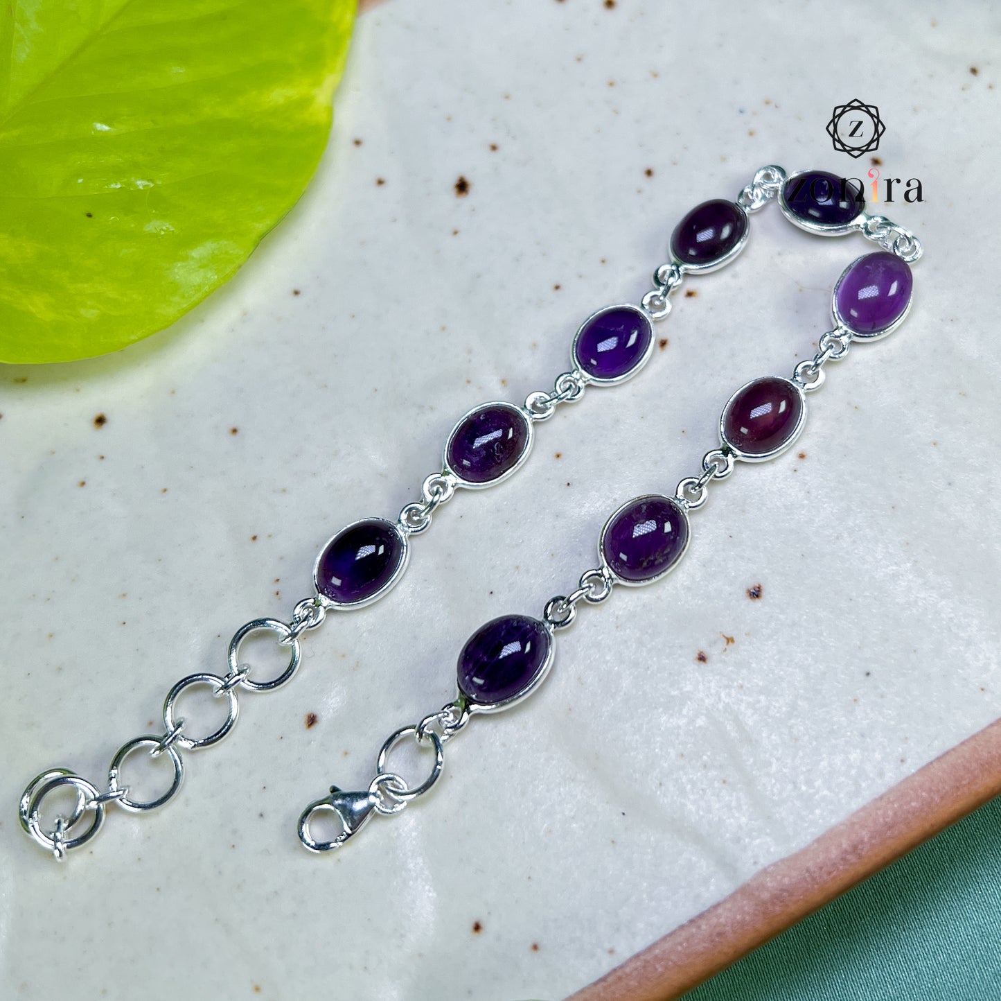 Angrai Silver Bracelet - Amethyst