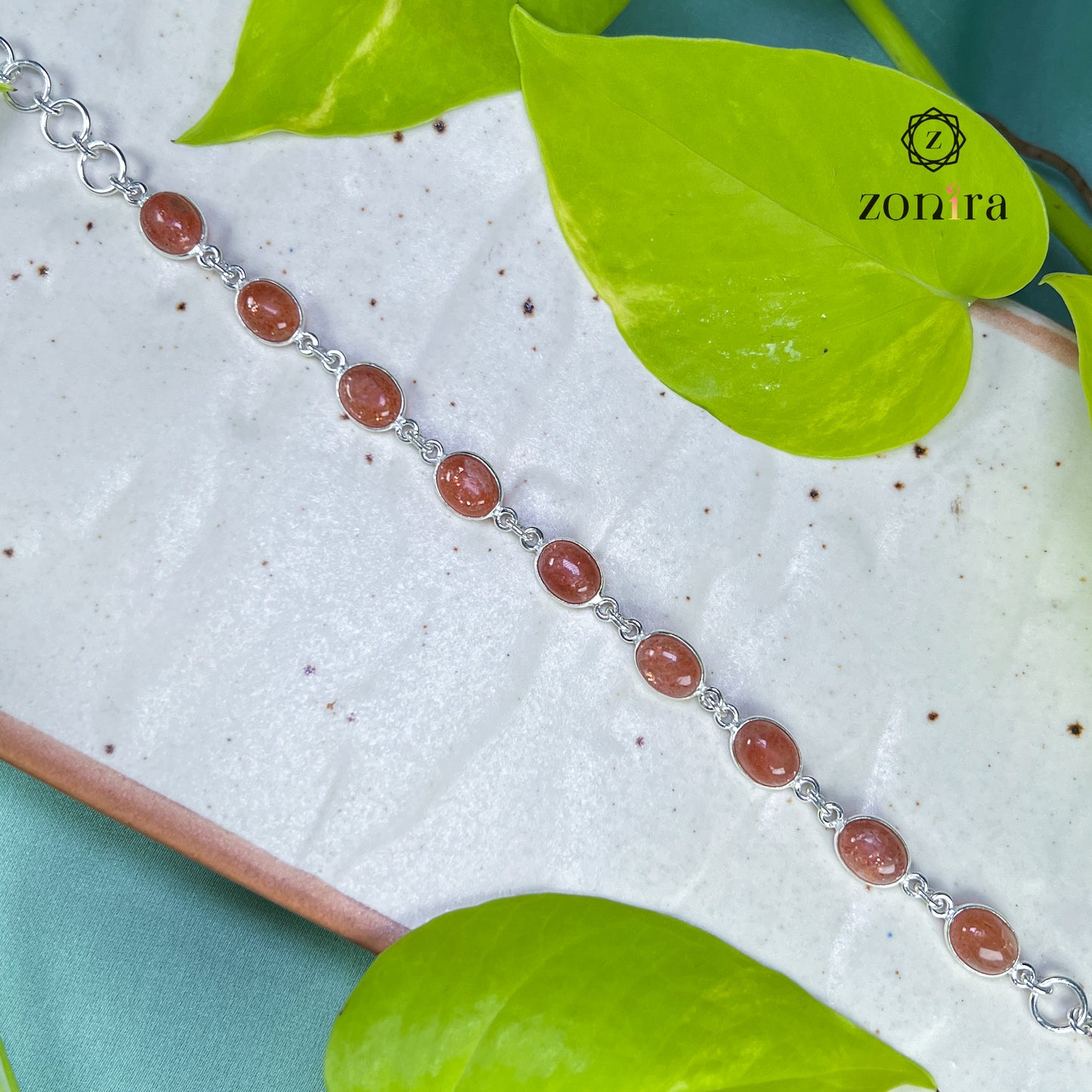 Angrai Silver Bracelet - Sunstone