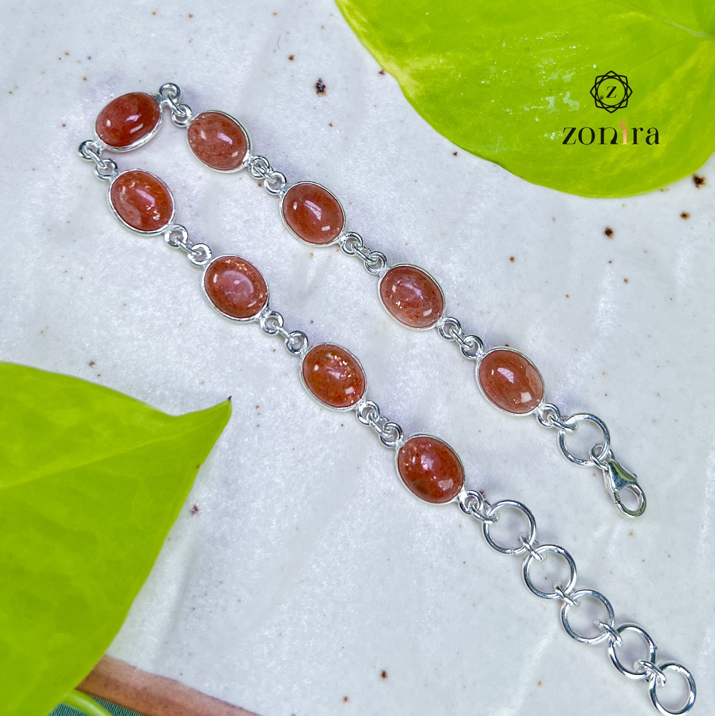 Angrai Silver Bracelet - Sunstone