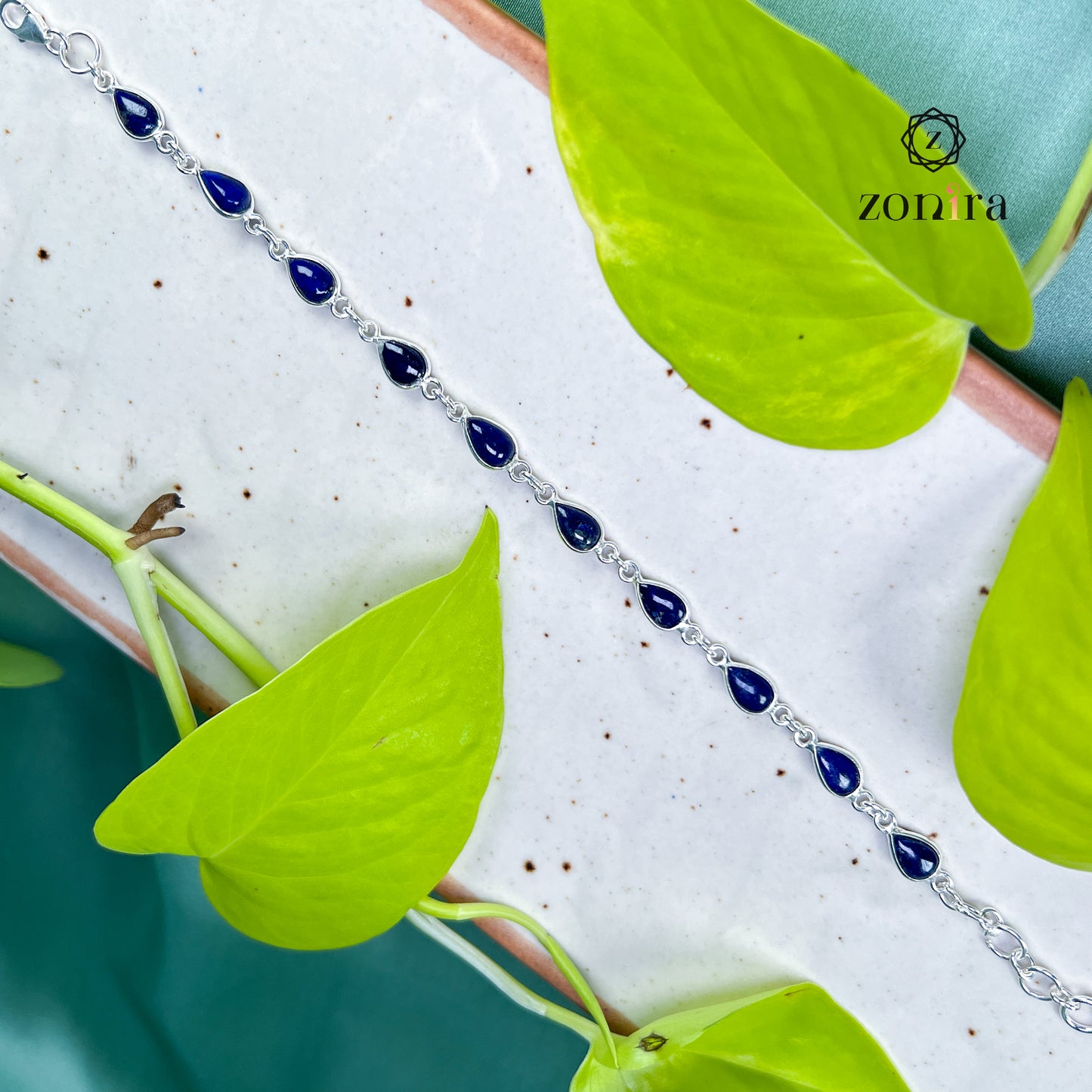 Angrai Silver Bracelet - Lapis Lazuli