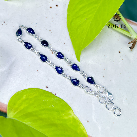 Angrai Silver Bracelet - Lapis Lazuli