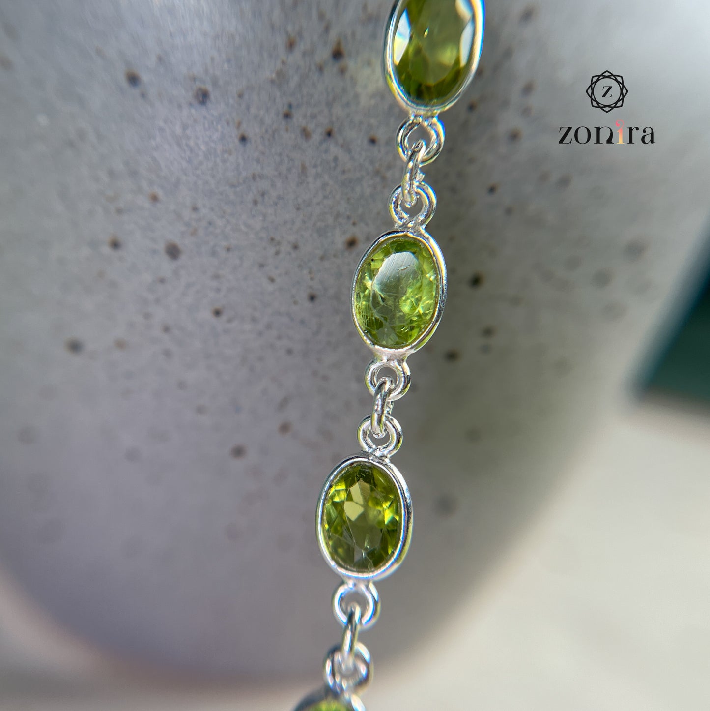 Angrai Silver Bracelet - Peridot