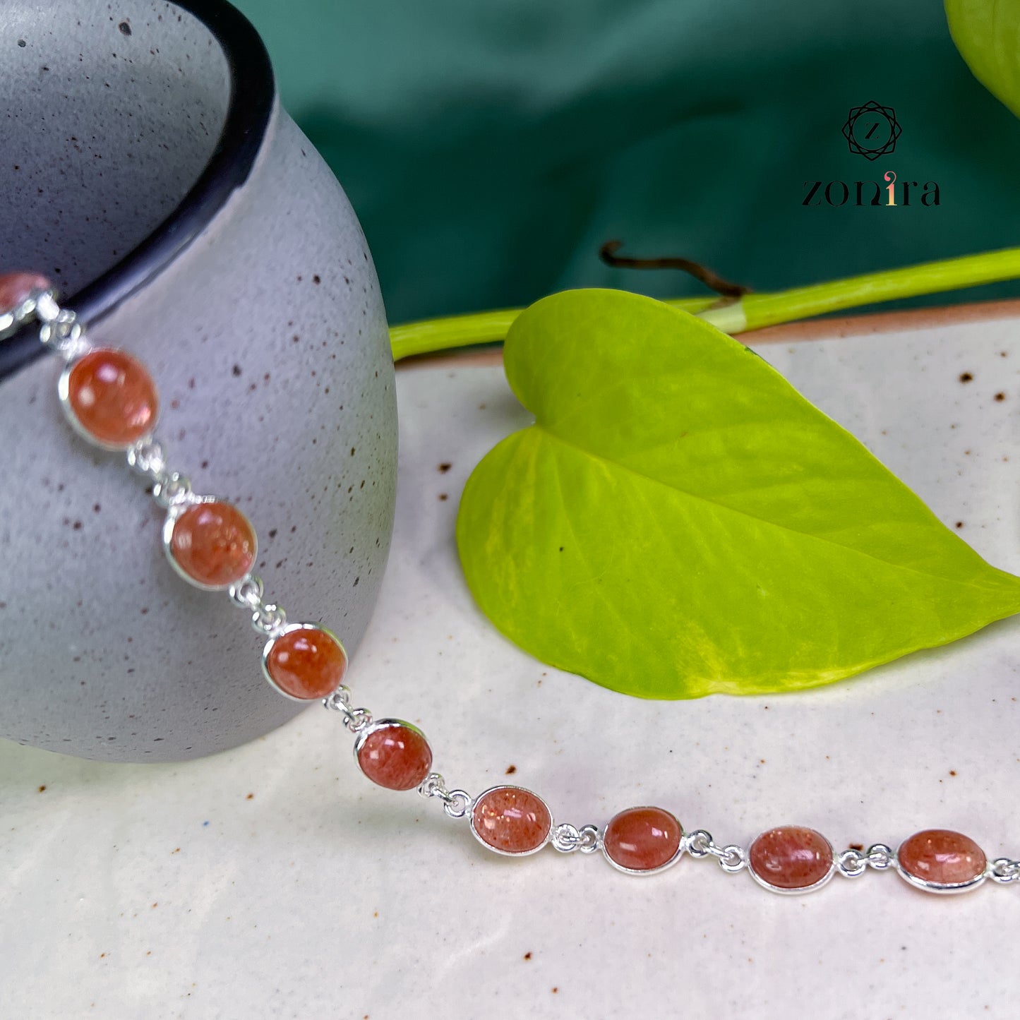 Angrai Silver Bracelet - Sunstone