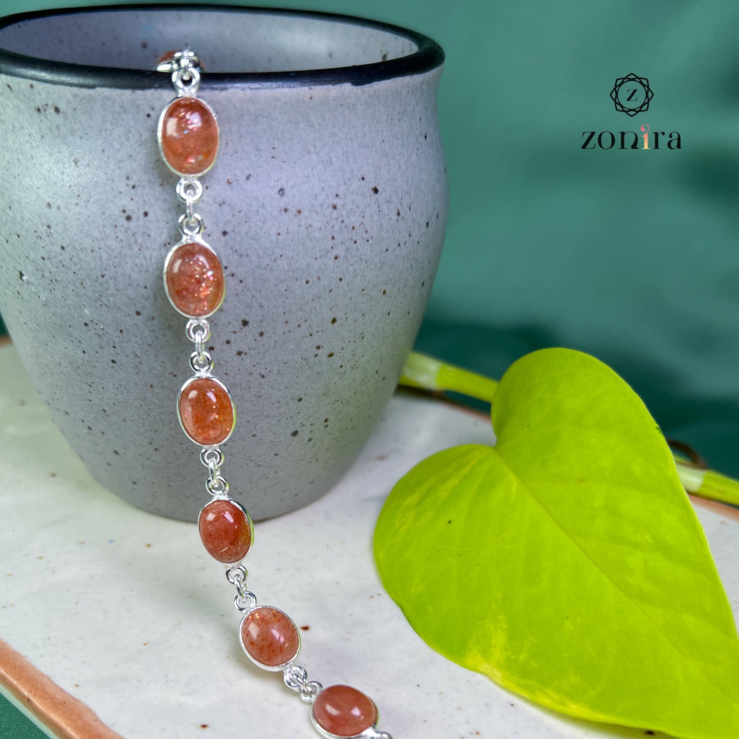 Angrai Silver Bracelet - Sunstone