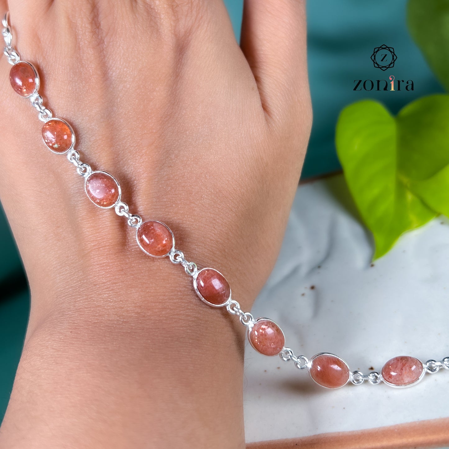 Angrai Silver Bracelet - Sunstone