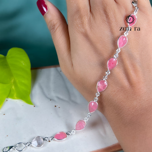 Angrai Silver Bracelet - Pink Topaz