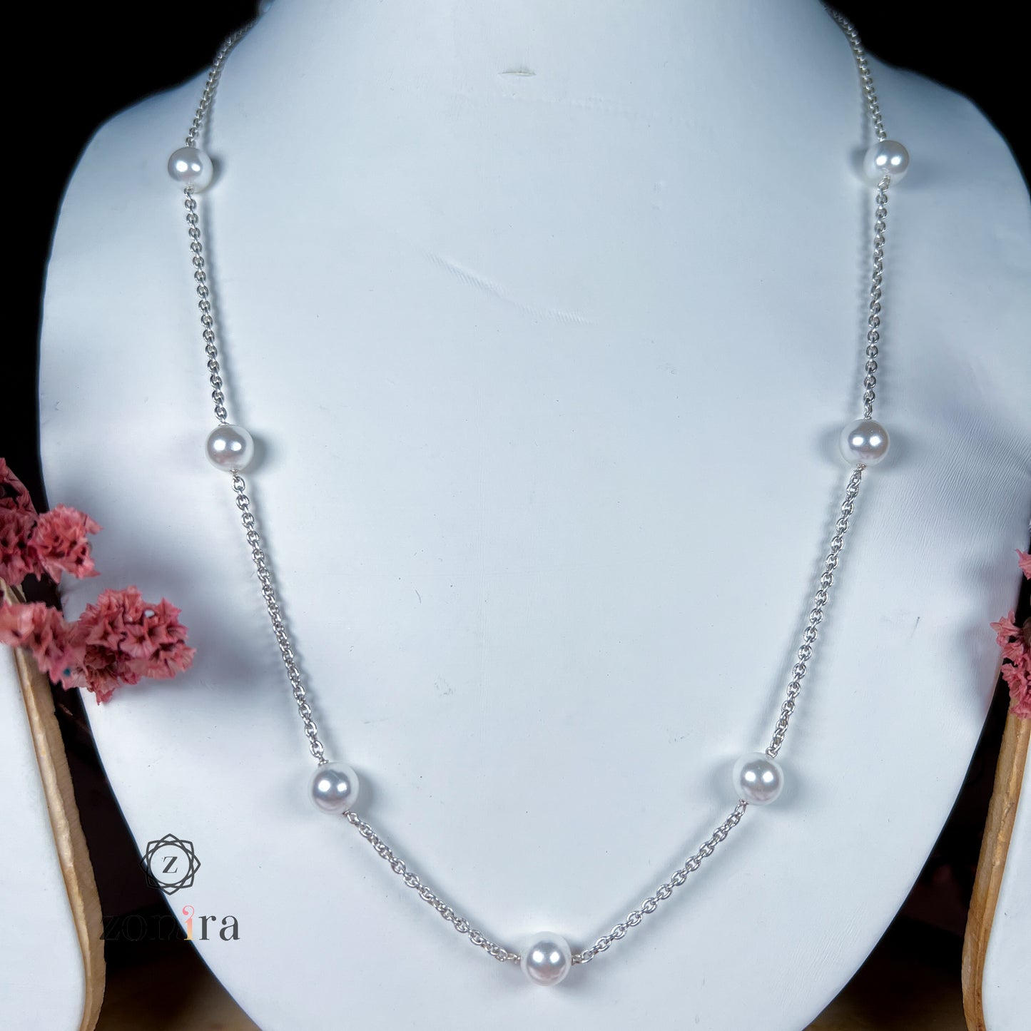 Glory Silver Necklace - Pearls