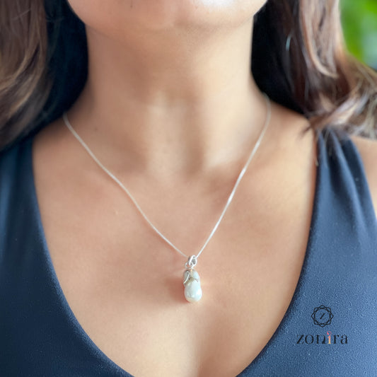 Boondein Silver Pendant - Drop Pearl