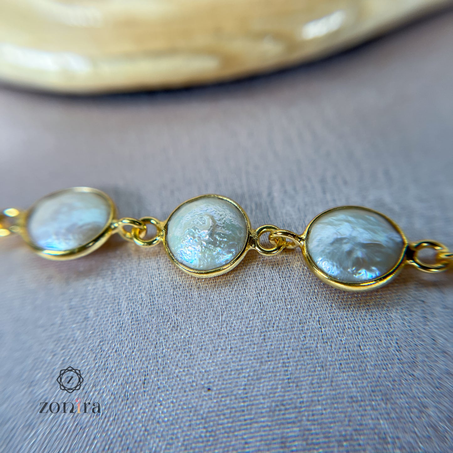 Ida Silver Bracelet - Coin Pearl Gold