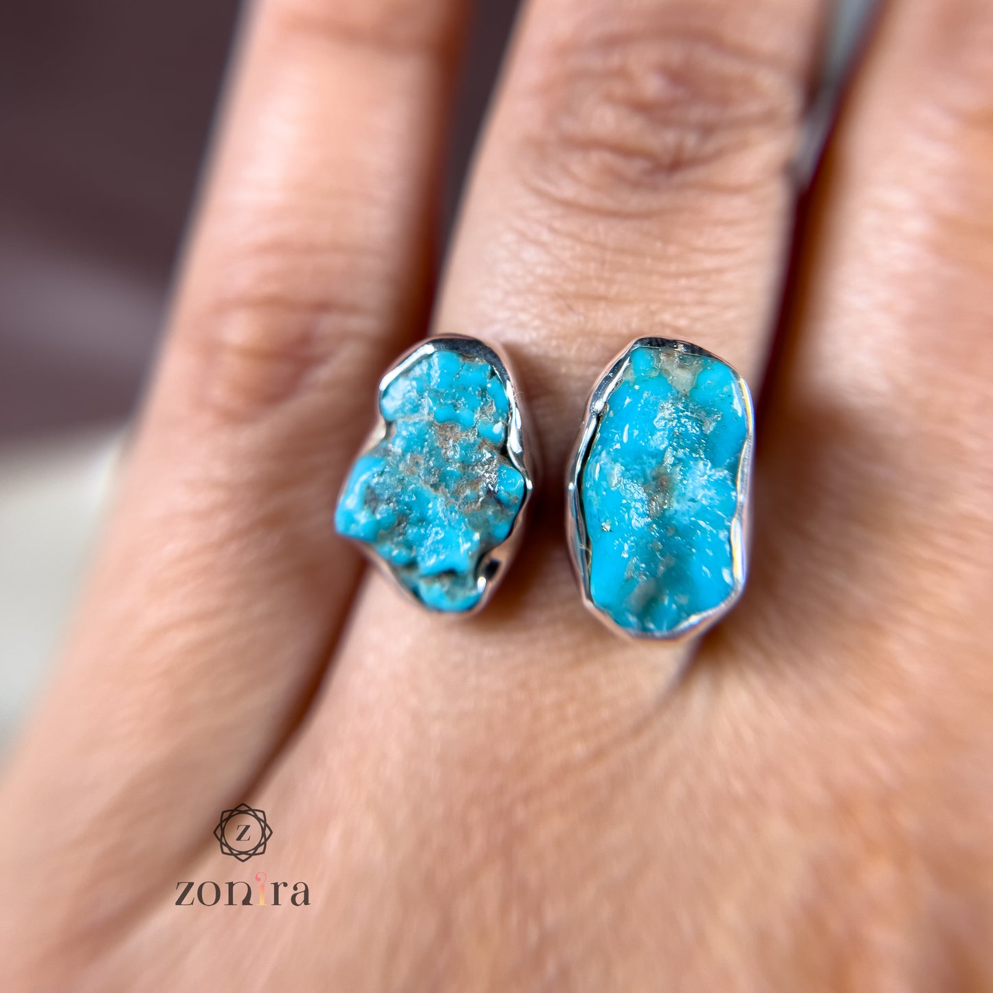 Liba Silver Ring - Raw Turquoise