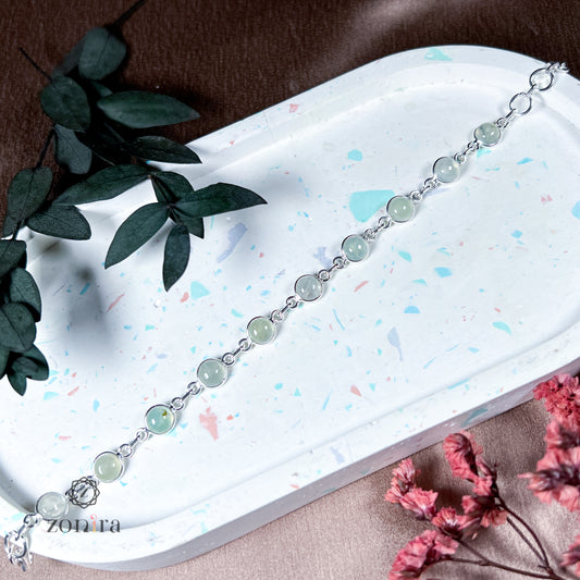 Angrai Silver Bracelet - Prehnite