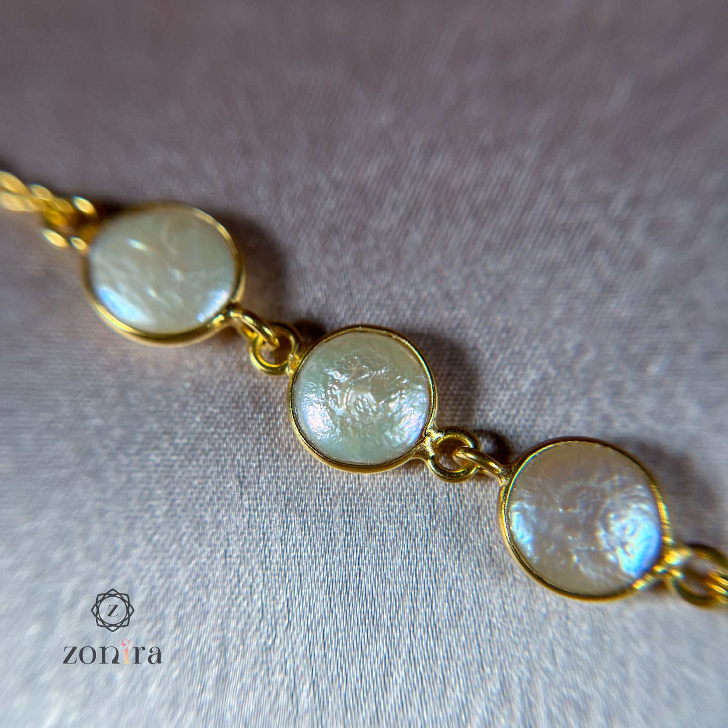 Ida Silver Bracelet - Coin Pearl Gold