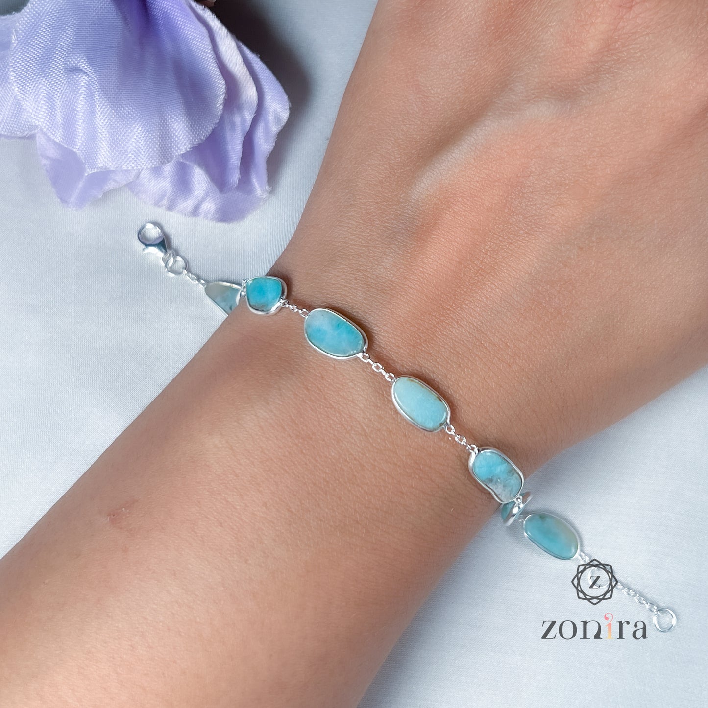 Ecstacy Silver Bracelet - Raw Amazonite