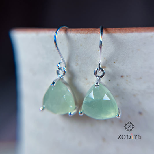 Ila Silver Danglers - Prehnite