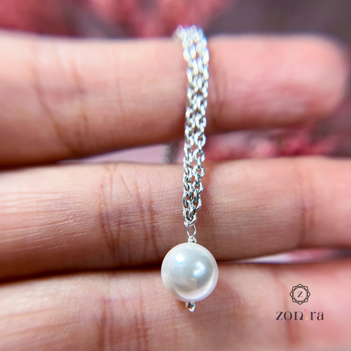 Glory Silver Necklace - Pearl