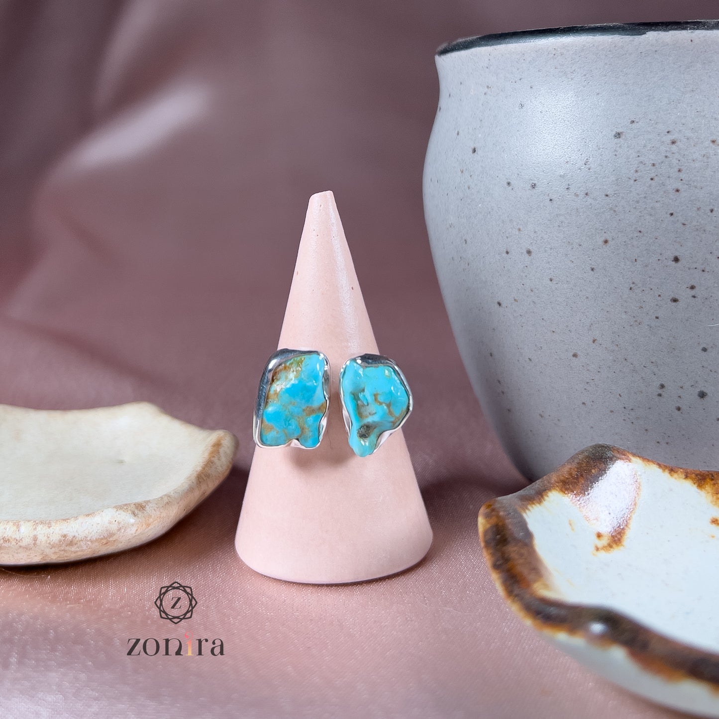 Liba Silver Ring - Raw Turquoise